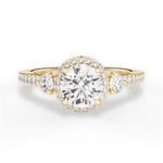 Julia Round Cut Lab Grown Diamond 18Kt Yellow Gold Engagement Ring