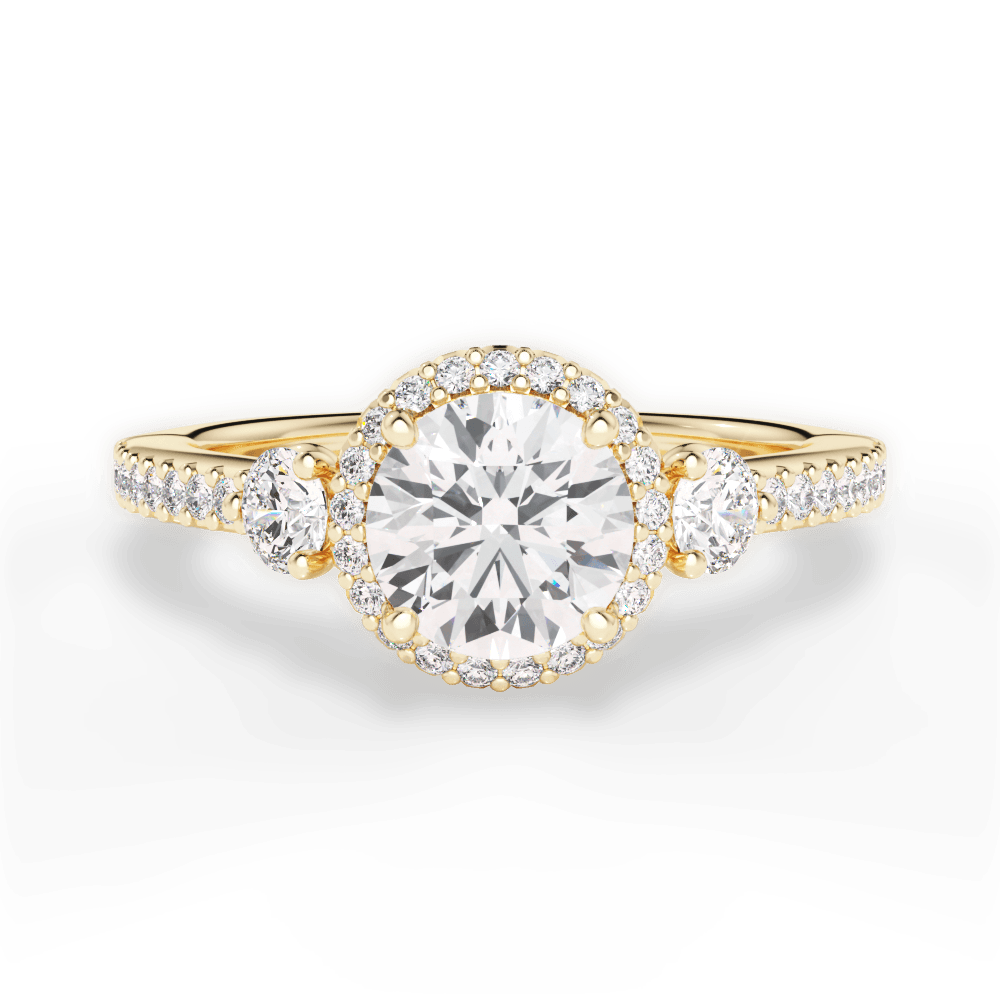 Julia Round Cut Lab Grown Diamond 18Kt Yellow Gold Engagement Ring