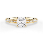 Caroline Asscher Cut Lab Grown Diamond 18Kt Yellow Gold Engagement Ring