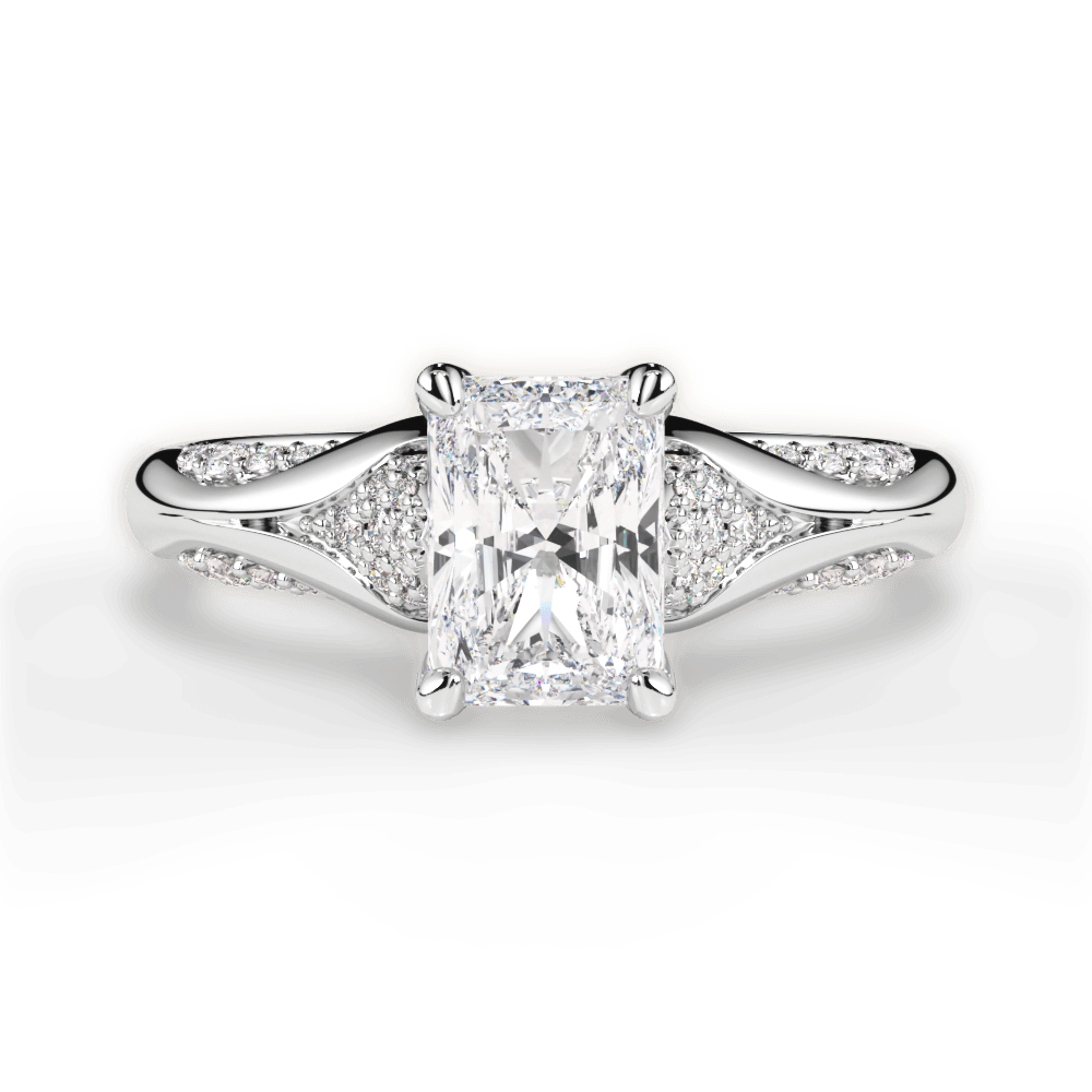 Isabel Radiant Cut Lab Grown Diamond Platinum Engagement Ring