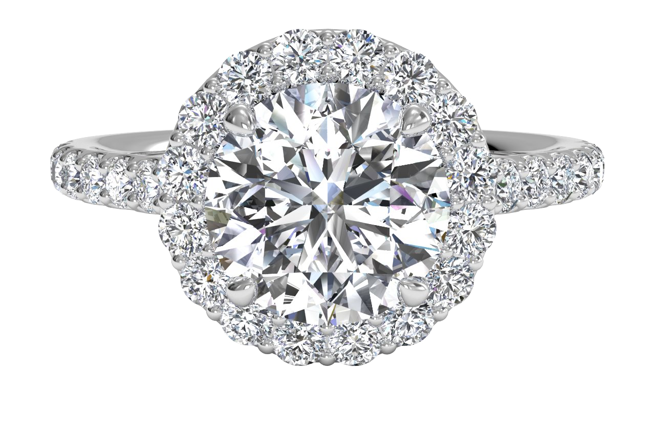 Leah Round Cut Lab Grown Diamond 18Kt White Gold Engagement Ring