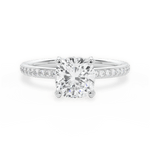 Janice Cushion Cut Lab Grown Diamond 14Kt White Gold Engagement Ring