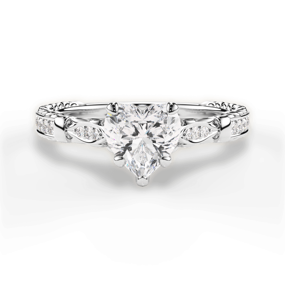 Gabriela Heart Cut Lab Grown Diamond 14Kt White Gold Engagement Ring
