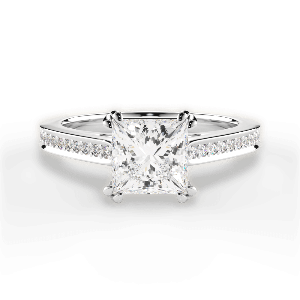 Denise Princess Cut Lab Grown Diamond 14Kt White Gold Engagement Ring