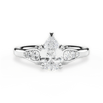 Cecilia Pear Cut Lab Grown Diamond Platinum Engagement Ring