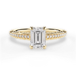 Caroline Emerald Cut Lab Grown Diamond 18Kt Yellow Gold Engagement Ring