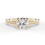 Delia Cushion Cut Lab Grown Diamond 18Kt Yellow Gold Engagement Ring