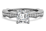 Wendy asscher lab diamond engagement ring in 18k white gold