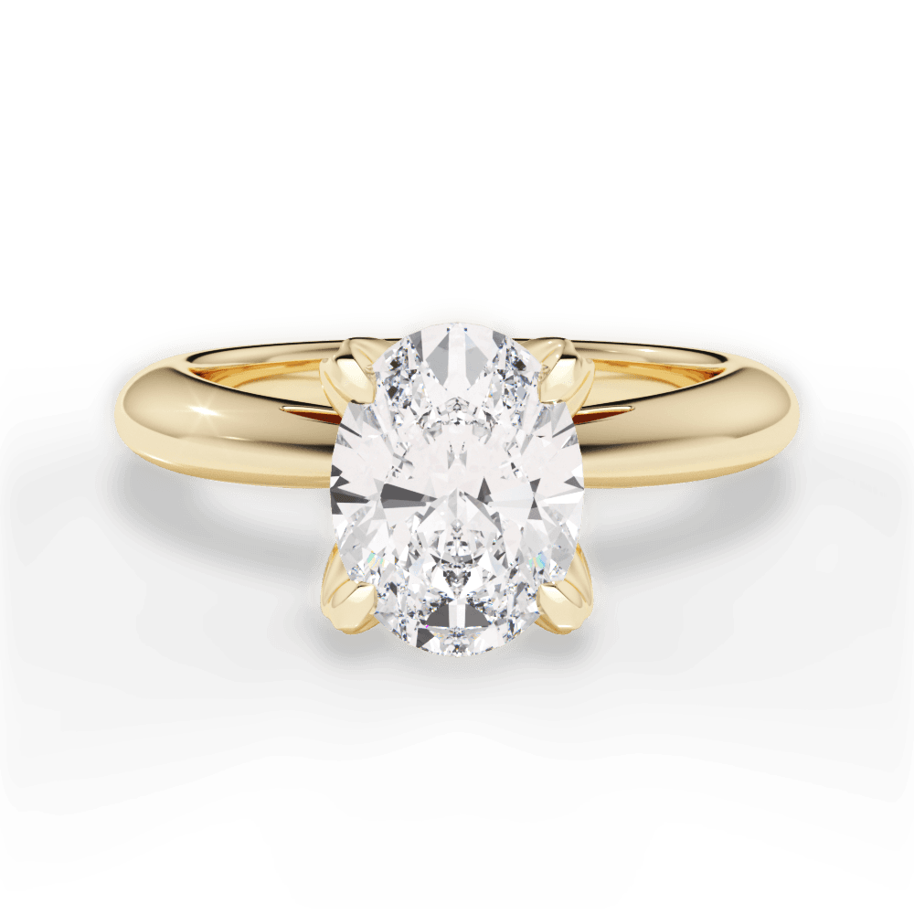 Elaine Oval Cut Lab Grown Diamond 18Kt Yellow Gold Engagement Ring
