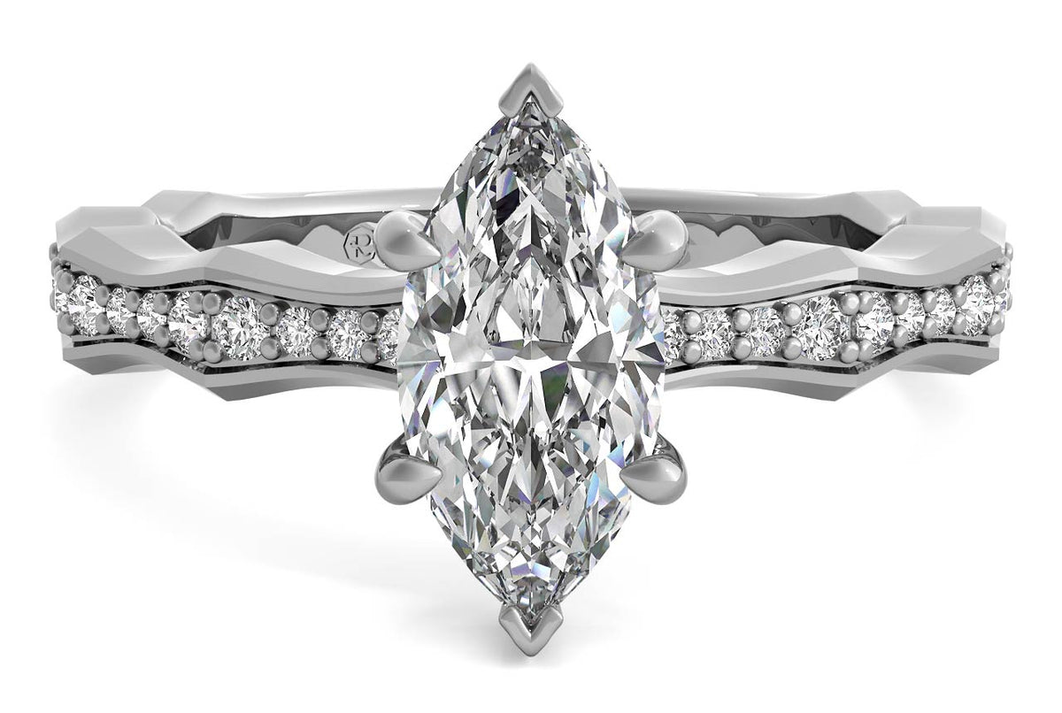 Wendy marquise lab diamond engagement ring in platinum