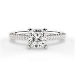 Helen Cushion Cut Lab Grown Diamond 14Kt White Gold Engagement Ring