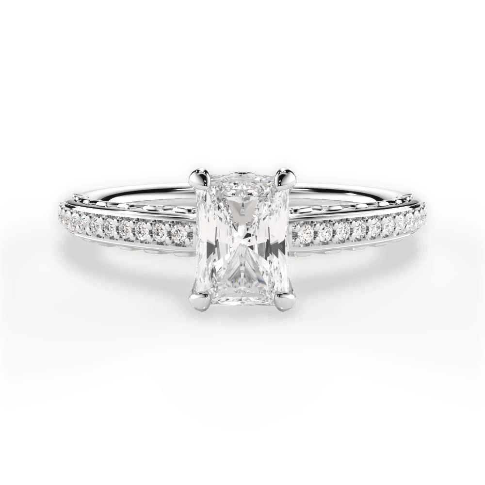 Caroline Radiant Cut Lab Grown Diamond 18Kt White Gold Engagement Ring