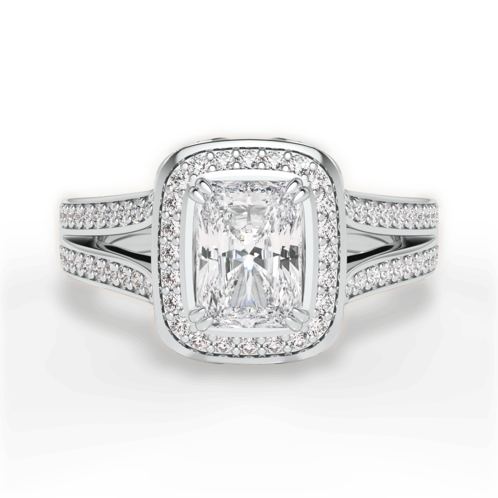 Mackenzie Radiant Cut Lab Grown Diamond 18Kt White Gold Engagement Ring