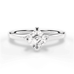Ashley Asscher Cut Lab Grown Diamond 18Kt White Gold Engagement Ring