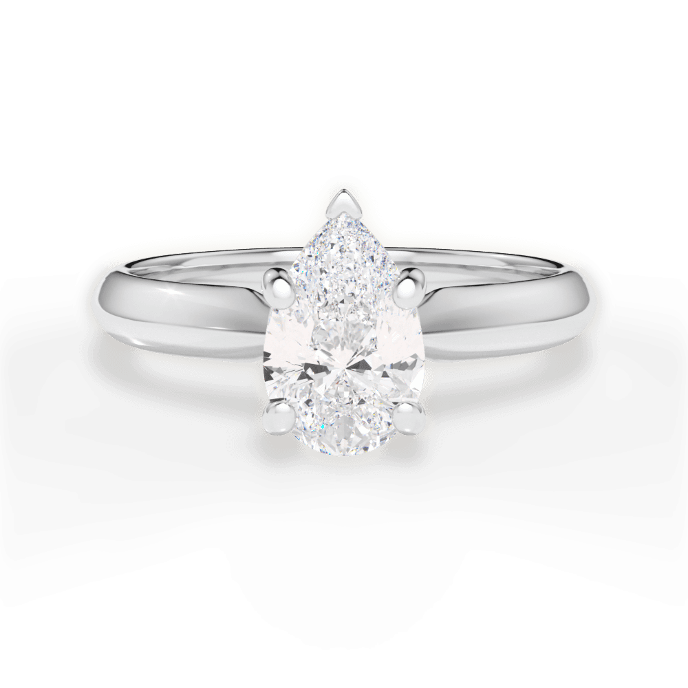 Aria Pear Cut Lab Grown Diamond 18Kt White Gold Engagement Ring