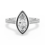 Deanna Marquise Cut Lab Grown Diamond 18Kt White Gold Engagement Ring