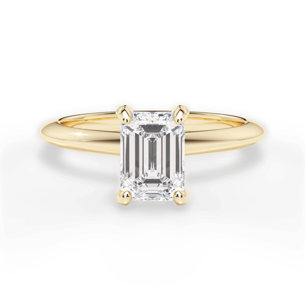 Casey Emerald Cut Lab Grown Diamond 18Kt Yellow Gold Engagement Ring