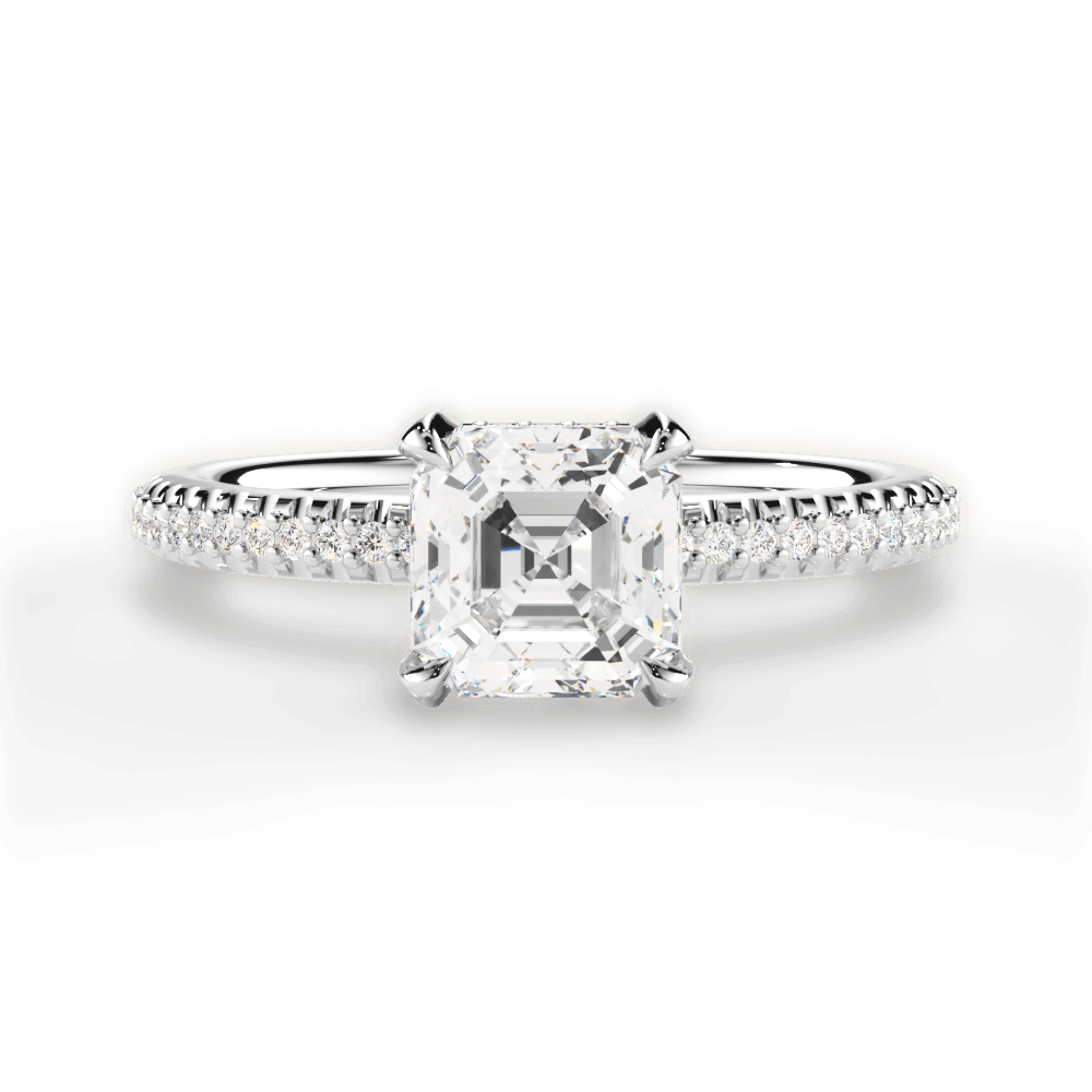 Helen Asscher Cut Lab Grown Diamond 14Kt White Gold Engagement Ring