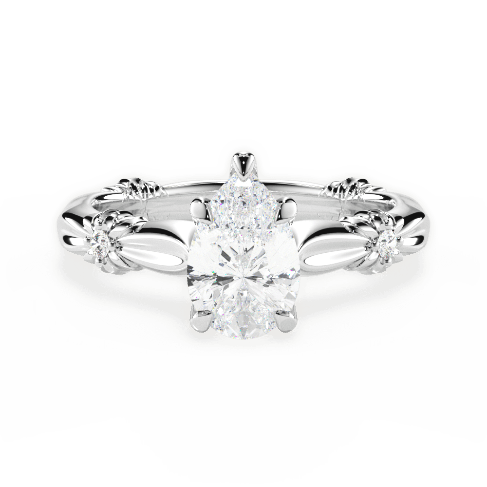 Claire Pear Cut Lab Grown Diamond Platinum Engagement Ring