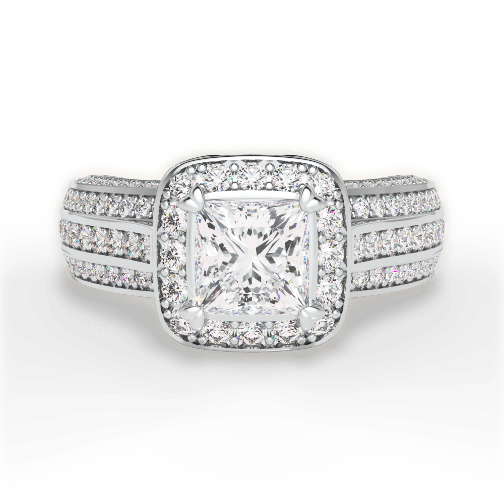 Madison Princess Cut Lab Grown Diamond Platinum Engagement Ring
