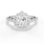 Julie Princess Cut Lab Grown Diamond 14Kt White Gold Engagement Ring
