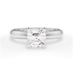 Aria Asscher Cut Lab Grown Diamond 18Kt White Gold Engagement Ring