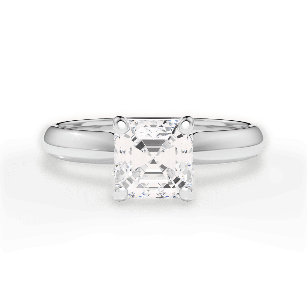 Aria Asscher Cut Lab Grown Diamond Platinum Engagement Ring