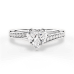 Elise Heart Cut Lab Grown Diamond 14Kt White Gold Engagement Ring