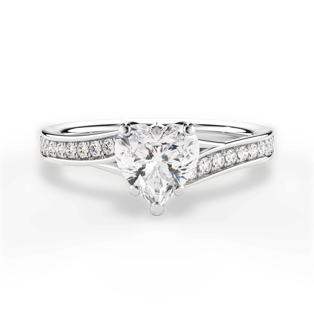 Elise Heart Cut Lab Grown Diamond 14Kt White Gold Engagement Ring