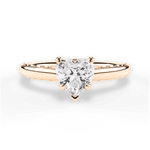 Annette Heart Cut Lab Grown Diamond 18Kt Rose Gold Engagement Ring