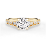 Leslie Round Cut Lab Grown Diamond 18Kt Yellow Gold Engagement Ring