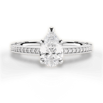 Donna Pear Cut Lab Grown Diamond 18Kt White Gold Engagement Ring