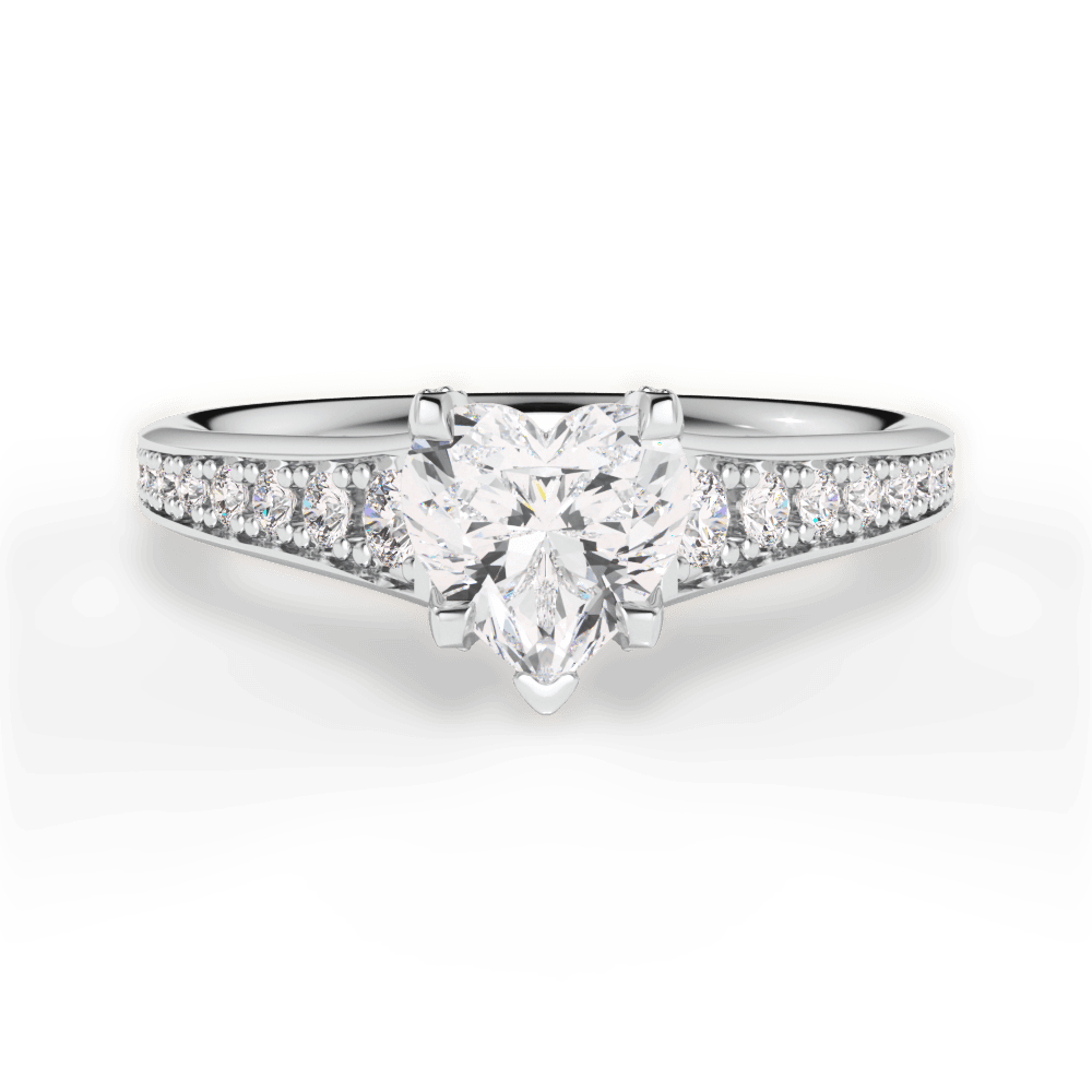 Leslie Heart Cut Lab Grown Diamond 18Kt White Gold Engagement Ring