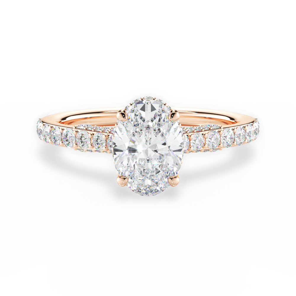 Laura Oval Cut Lab Grown Diamond 18Kt Rose Gold Engagement Ring