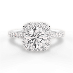 Ingrid Round Cut Lab Grown Diamond 14Kt White Gold Engagement Ring