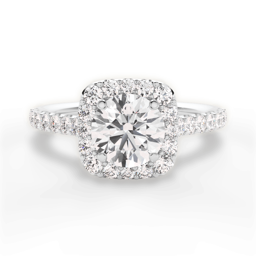 Ingrid Round Cut Lab Grown Diamond Platinum Engagement Ring