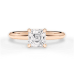 Brenda Asscher Cut Lab Grown Diamond 18Kt Rose Gold Engagement Ring