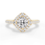 Jackie Cushion Cut Lab Grown Diamond 18Kt Yellow Gold Engagement Ring