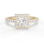 Kathleen Princess Cut Lab Grown Diamond 18Kt Yellow Gold Engagement Ring