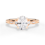 Cassie Oval Cut Lab Grown Diamond 18Kt Rose Gold Engagement Ring
