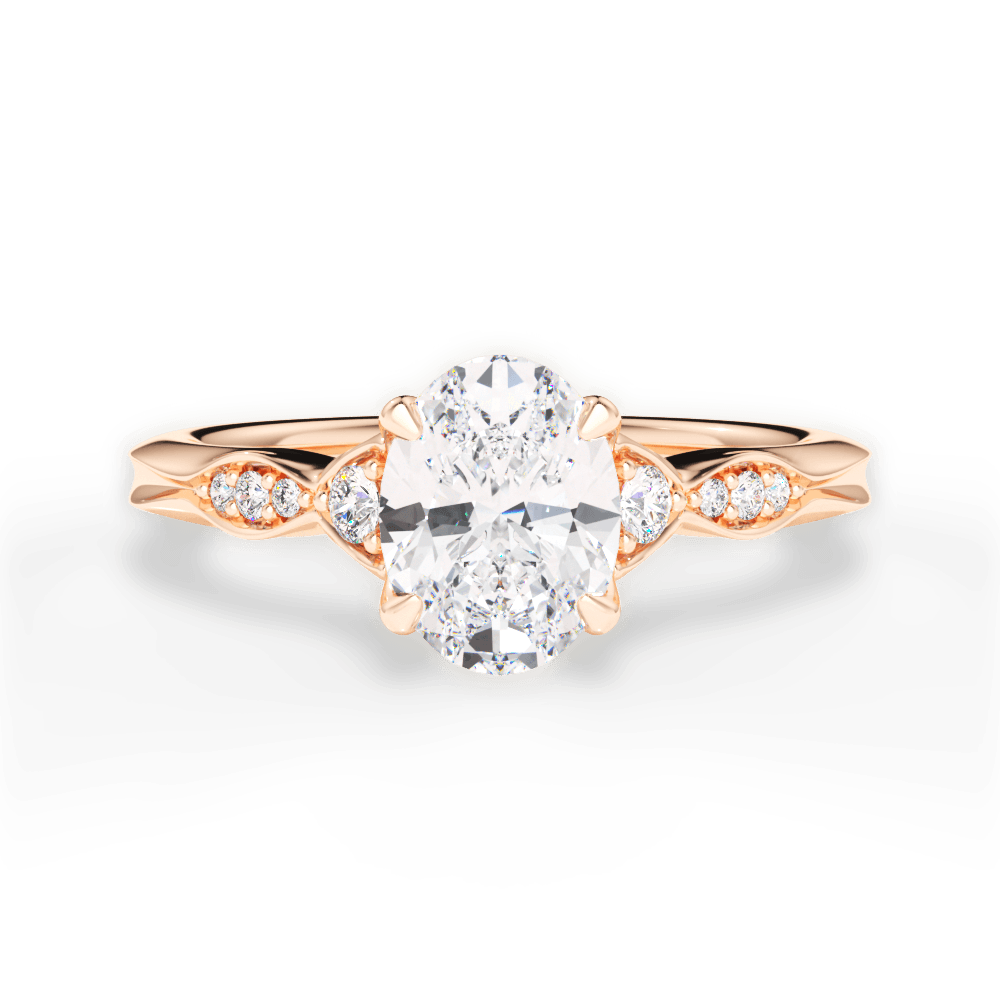 Cassie Oval Cut Lab Grown Diamond 18Kt Rose Gold Engagement Ring