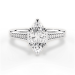 Delia Marquise Cut Lab Grown Diamond Platinum Engagement Ring