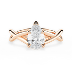 Aubrey Pear Cut Lab Grown Diamond 18Kt Rose Gold Engagement Ring