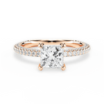 Kristen Princess Cut Lab Grown Diamond 18Kt Rose Gold Engagement Ring
