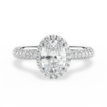 Lucy Oval Cut Lab Grown Diamond 18Kt White Gold Engagement Ring