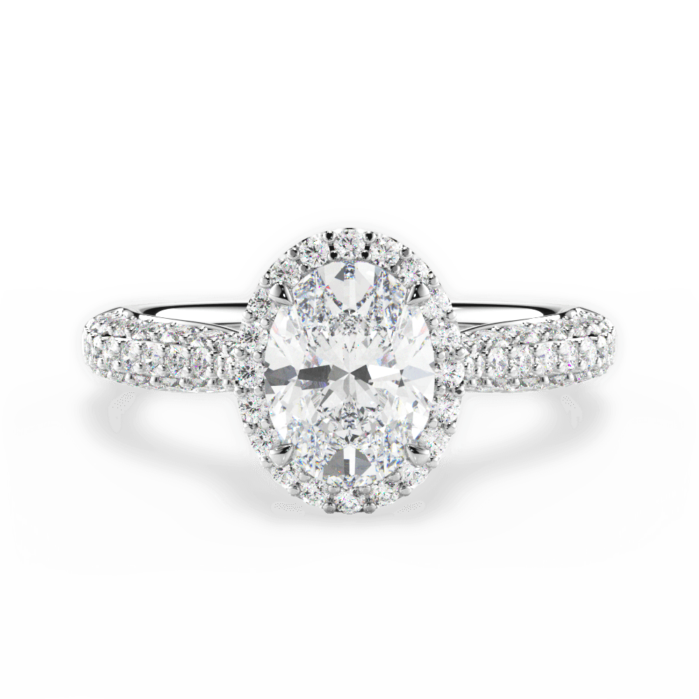 Lucy Oval Cut Lab Grown Diamond 18Kt White Gold Engagement Ring