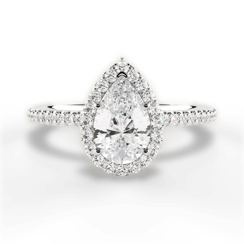 Joanne Pear Cut Lab Grown Diamond 18Kt White Gold Engagement Ring