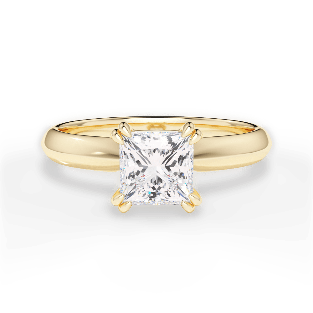 Claudia Princess Cut Lab Grown Diamond 18Kt Yellow Gold Engagement Ring