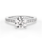 Gilda Round Cut Lab Grown Diamond 18Kt White Gold Engagement Ring