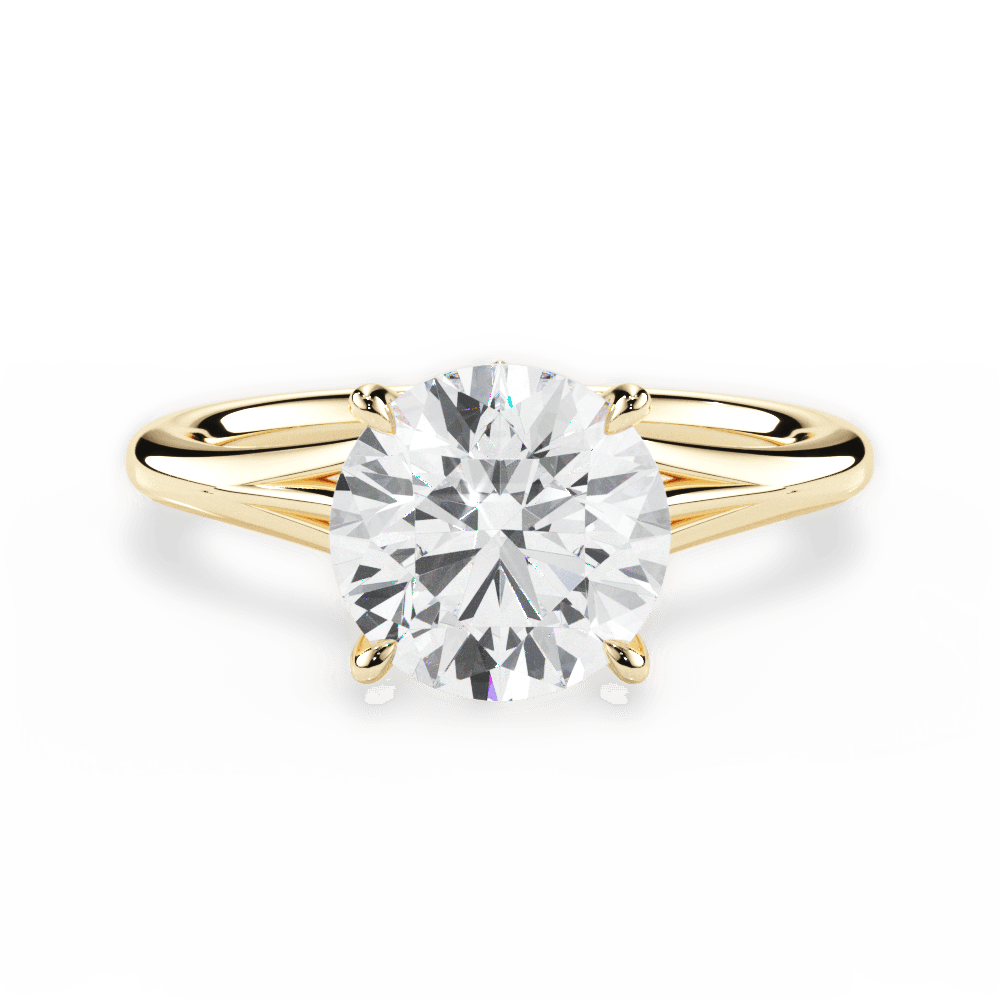 Anita Round Cut Lab Grown Diamond 18Kt Yellow Gold Engagement Ring